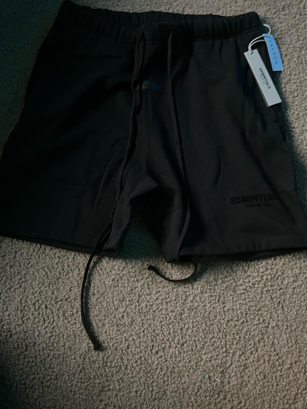 Essentials Black Casual Drawstring Shorts
